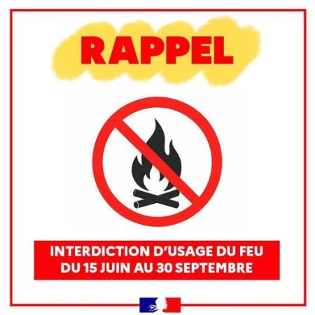 Rappel d&rsquo;interdiction de l&rsquo;usage du feu
