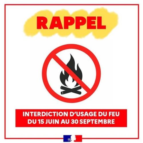 Rappel d&rsquo;interdiction de l&rsquo;usage du feu